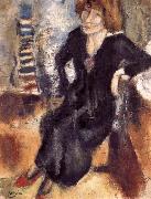 Jules Pascin Aiermila wearing the black dress oil painting artist